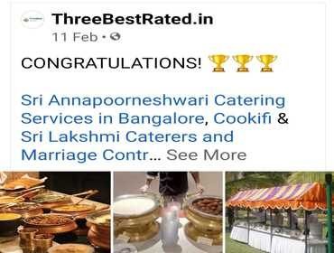 ThreeBestRated recognition listing Sri Lakshmi Caterers among top Bangalore caterers
