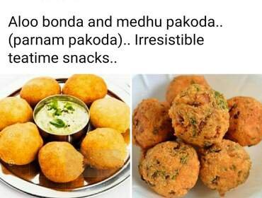 Indian high tea snacks — bonda and pakoda