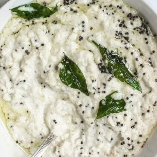 Soft curd rice prepared for a baby's first rice feeding ceremony