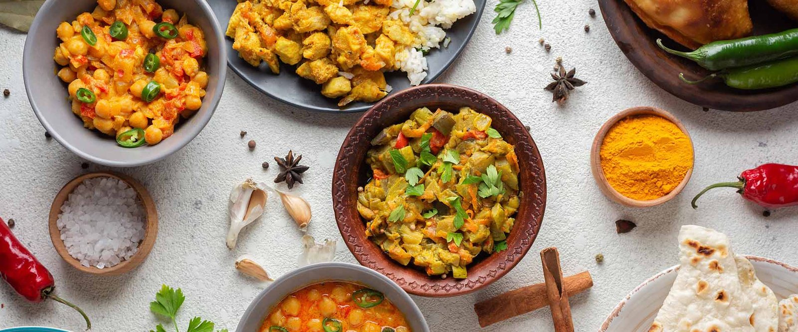 Complete vegetarian wedding menu spread