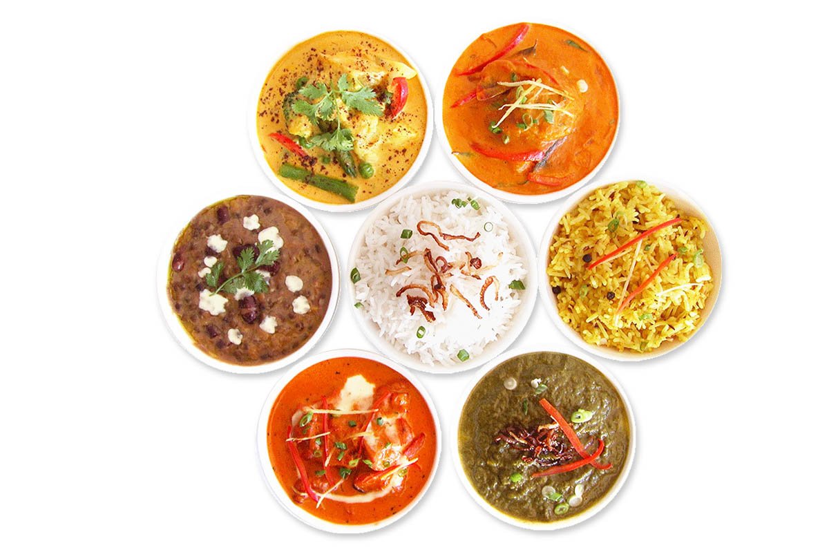 Vegetarian dishes plated to show a caterer's presentation standard