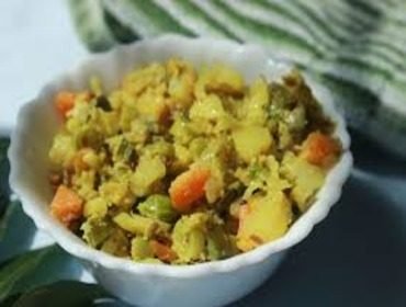 Kerala avial - mixed vegetables in a coconut and curd gravy