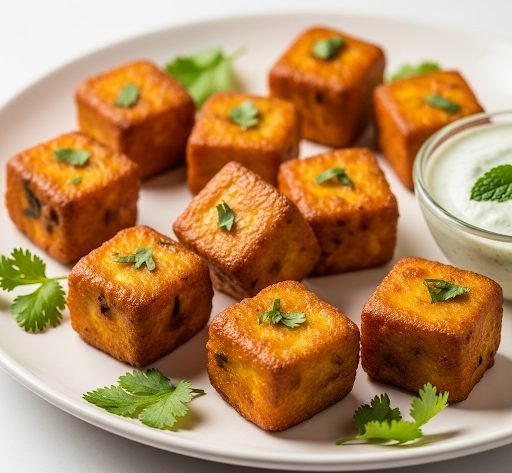 Paneer tikka starters grilled for a North Indian live counter