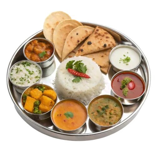 Full vegetarian meal plated for a catered event