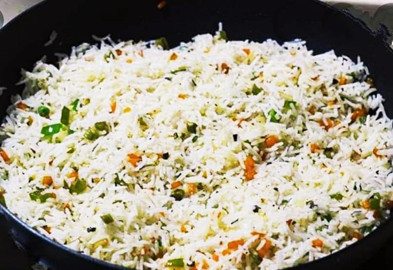 Vegetable pulao prepared for Andhra style party catering