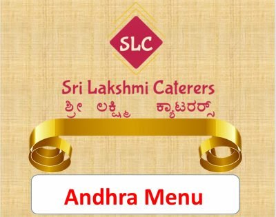 Andhra catering menu card - Sri Lakshmi Caterers Bangalore