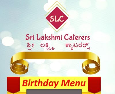 Birthday party catering menu card - Sri Lakshmi Caterers Bangalore