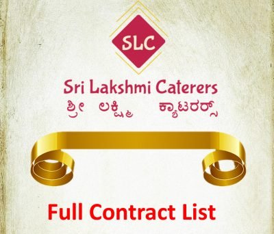 Corporate contract catering menu card - Sri Lakshmi Caterers Bangalore