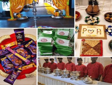 Collage of daily contract catering operations for corporate clients
