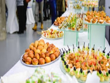 Canape and snack counter set up for a house party