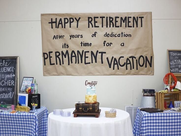 Table set for a retirement celebration lunch